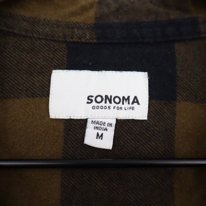 SONOMA Goods for Life Mens Flannel Shirt Long Sleeve Button Up Plaid Size M