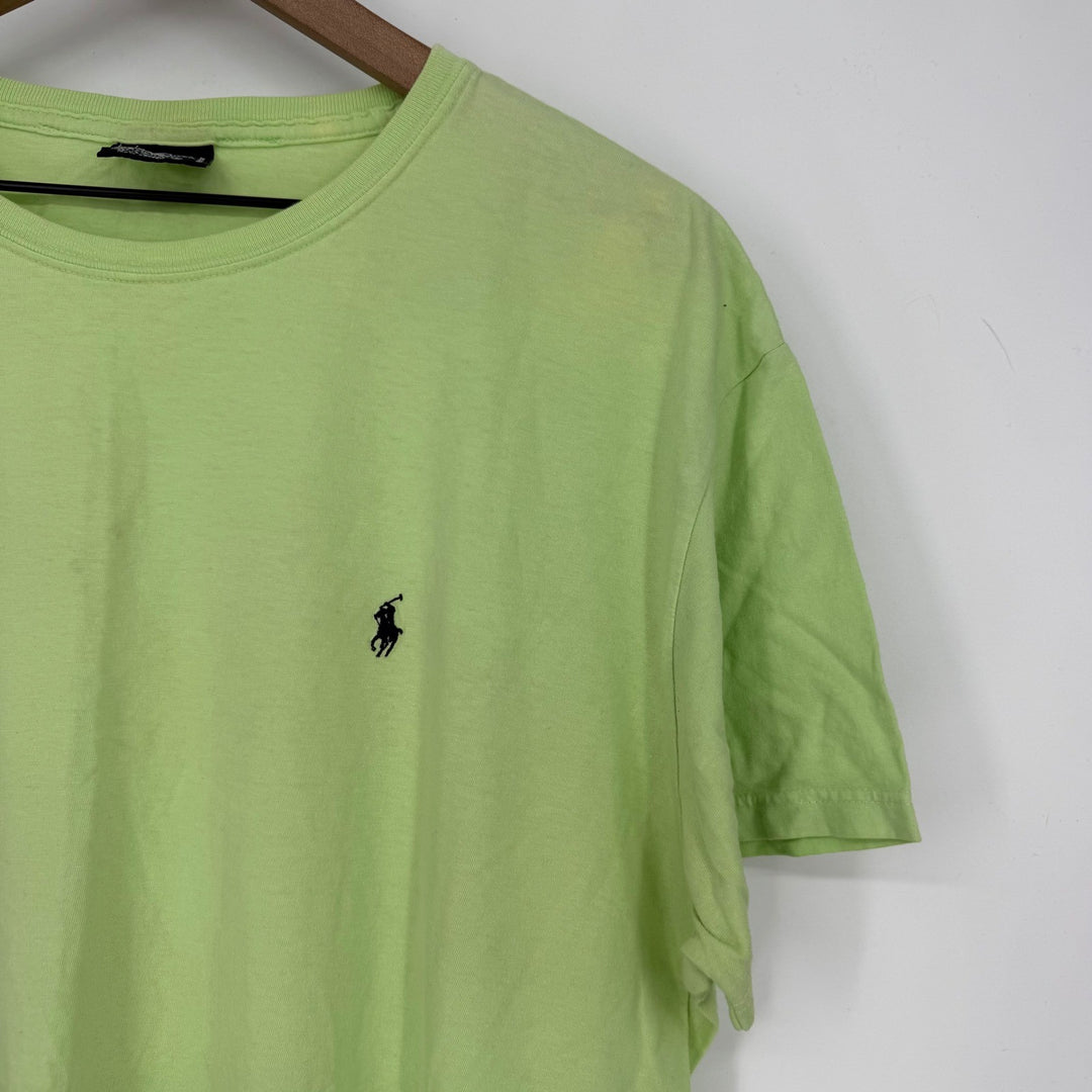 Polo Ralph Lauren Lime Green Cotton T Shirt Mens Large Pony Logo Tee Shirt