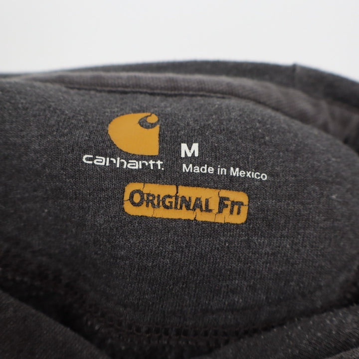 Carhartt Hoodie Mens Medium Charcoal Gray Cotton Fleece Lined Kangaroo Pocket