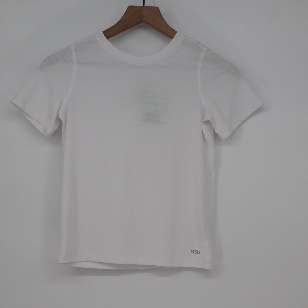 DSG Boys Movement Tee White Short Sleeve Performance Shirt S 8-9