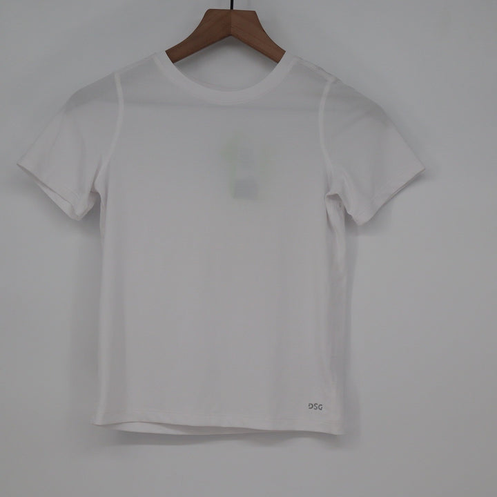 DSG Boys Movement Tee White Short Sleeve Performance Shirt S 8-9