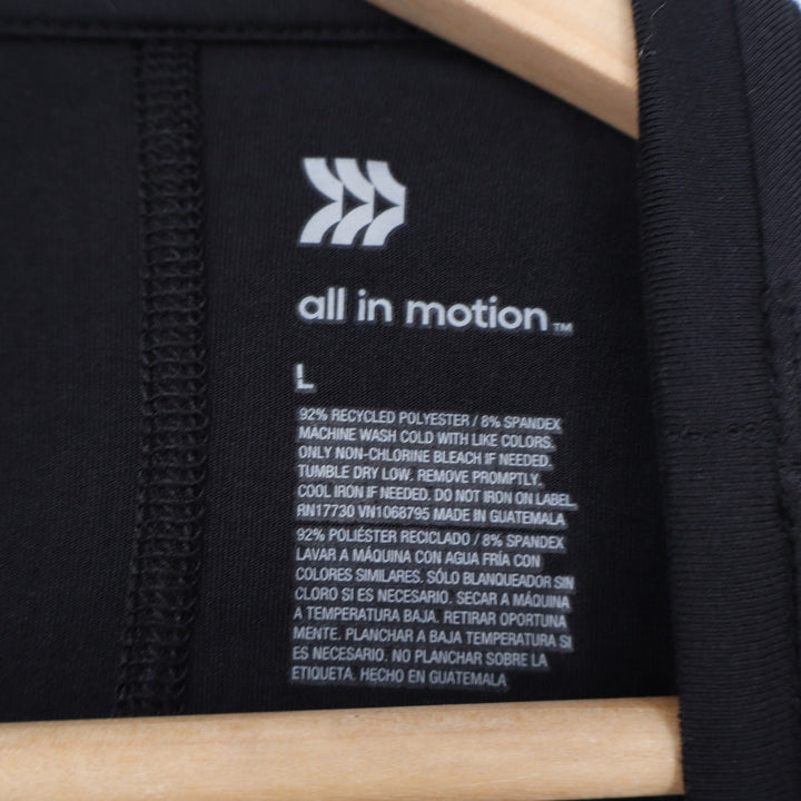 All in Motion Mens Black Activewear Tank Top Sleeveless Crew Neck Size L