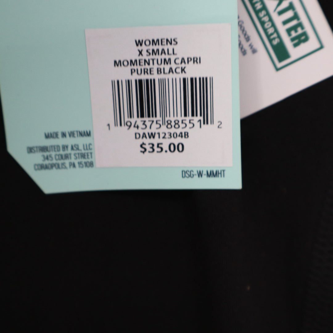 DSG Momentum Capri Womens XS Pure Black High Rise Crop Leggings