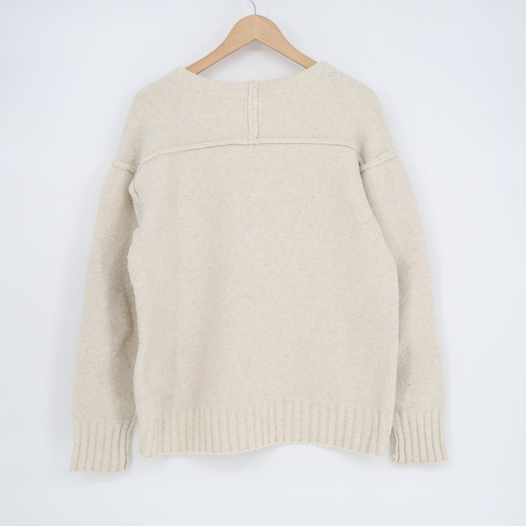 We The Free People Tunic Sweater Womens Medium Beige Stretch Ribbed Round Neck