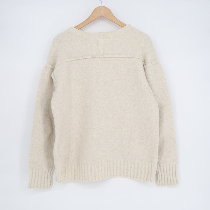 We The Free People Tunic Sweater Womens Medium Beige Stretch Ribbed Round Neck