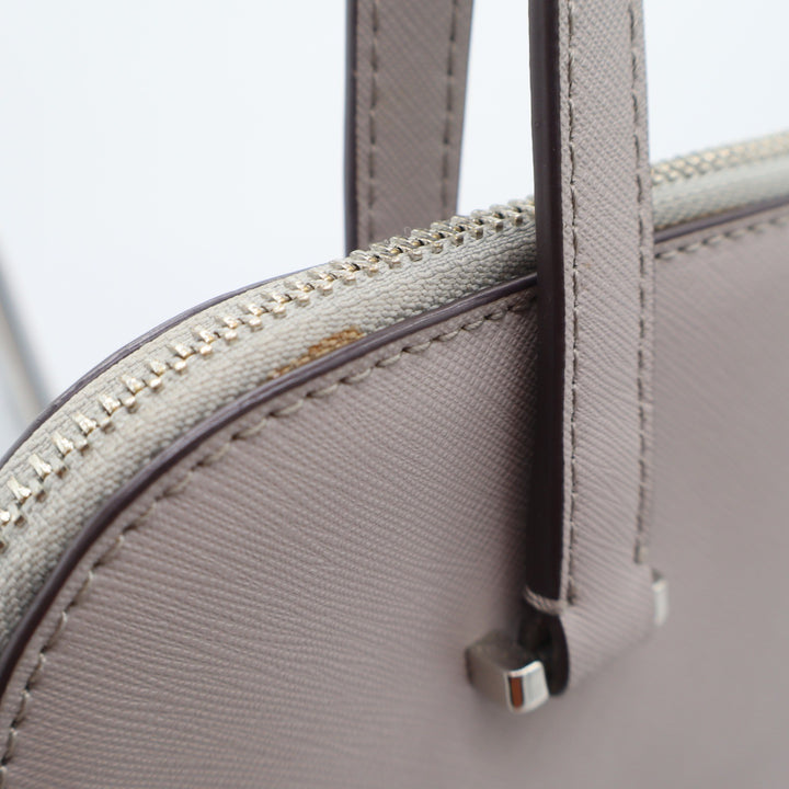 Kate Spade Satchel Womens Medium Larchmont Avenue Dome Gray Leather Crossbody