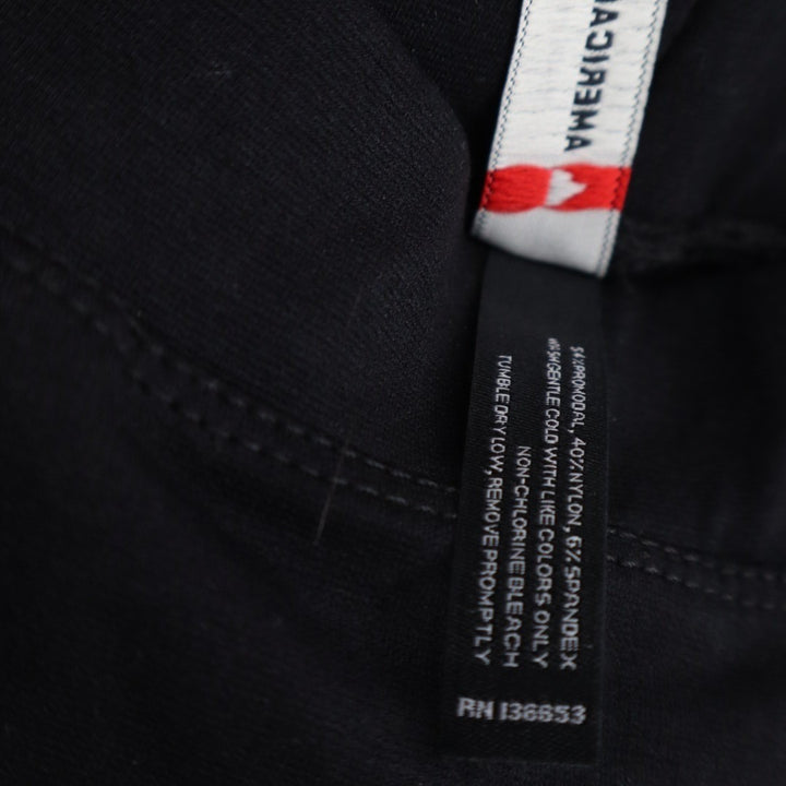 American Giant Ponte Pants Womens Large Black Stretch Elastic Waist Straight Leg