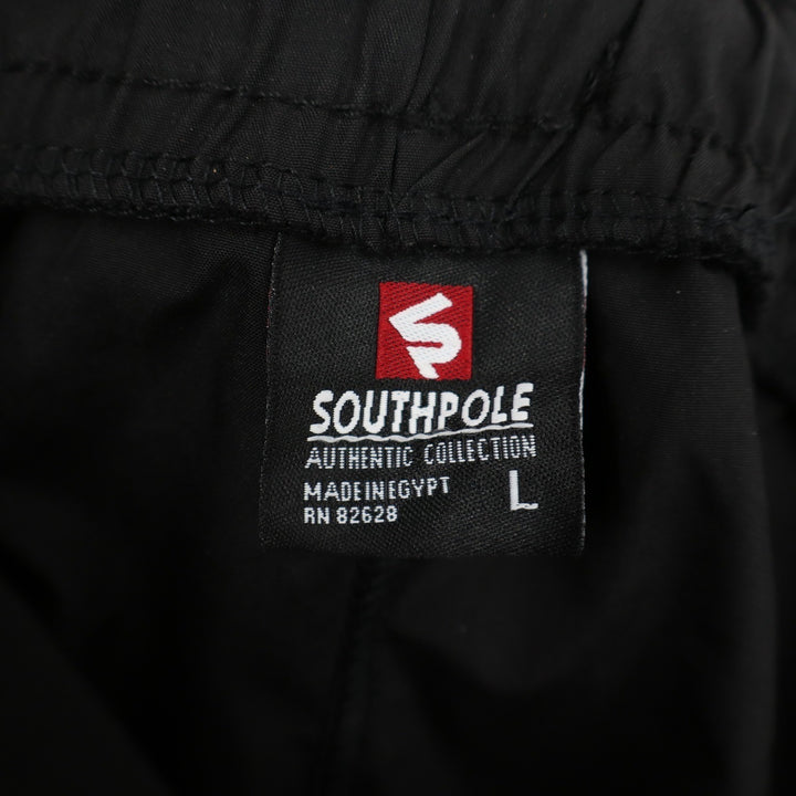 Southpole Mens Black Athletic Shorts Elastic Waist Zipper Pocket L