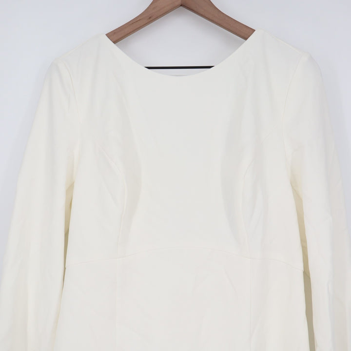 Lulus Sheath Dress Womens XL White Stretch Long Sleeve Round Neck Pullover