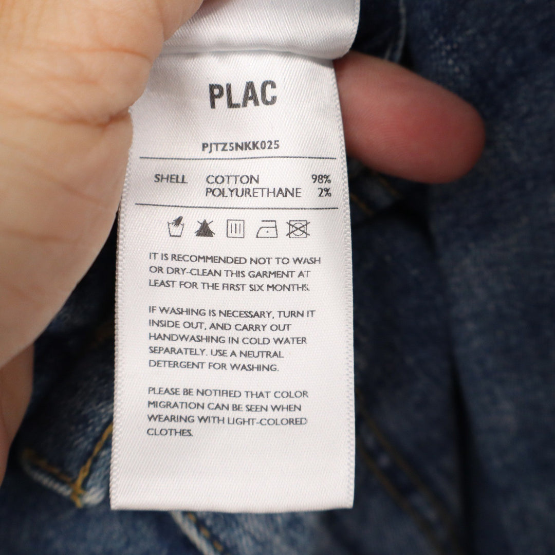 PLAC MI1 Relaxed Slim Crop Washed Blue Denim Jeans Mens Size M