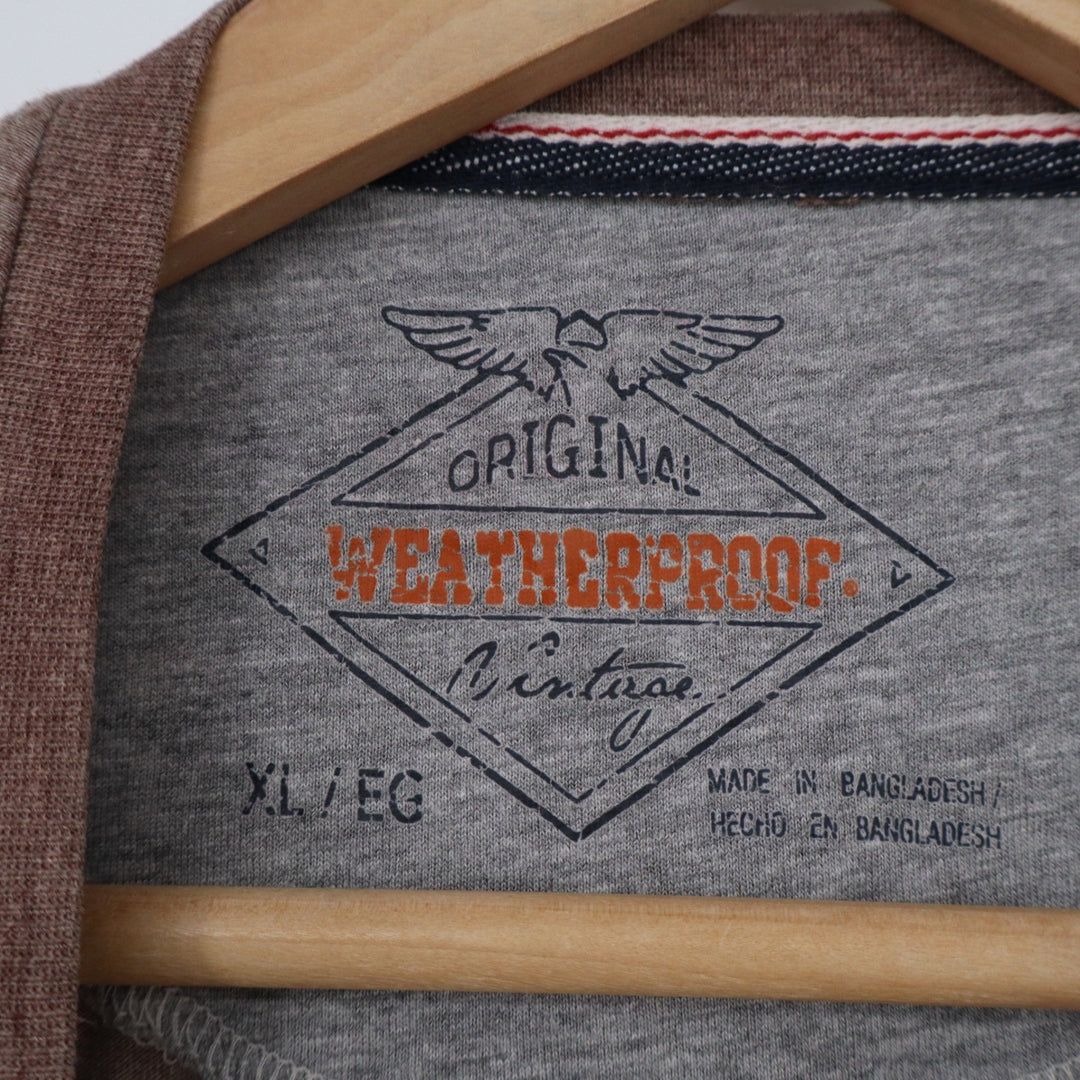 Weatherproof Vintage Mens XL Brown Heathered Short Sleeve Crewneck T-Shirt Tee