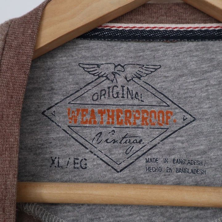 Weatherproof Vintage Mens XL Brown Heathered Short Sleeve Crewneck T-Shirt Tee