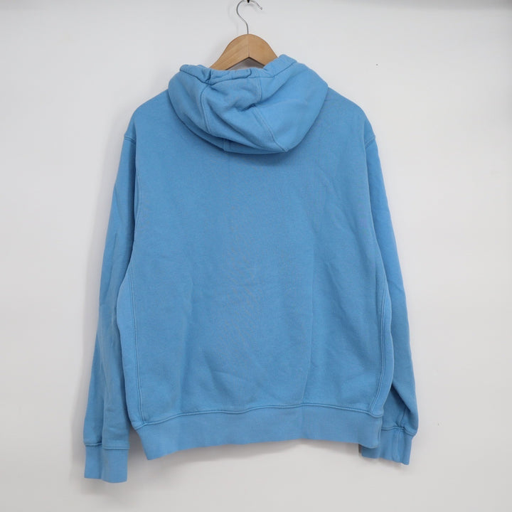 Nike Mens Fleece Pullover Hoodie Light Blue Embroidered Logo Sweatshirt M