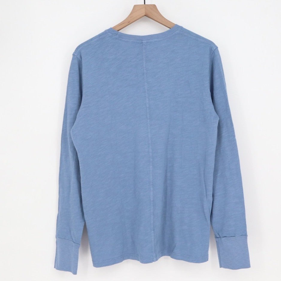American Giant Premium Slub T-Shirt Womens XL Blue Cotton Long Sleeve Crew Neck