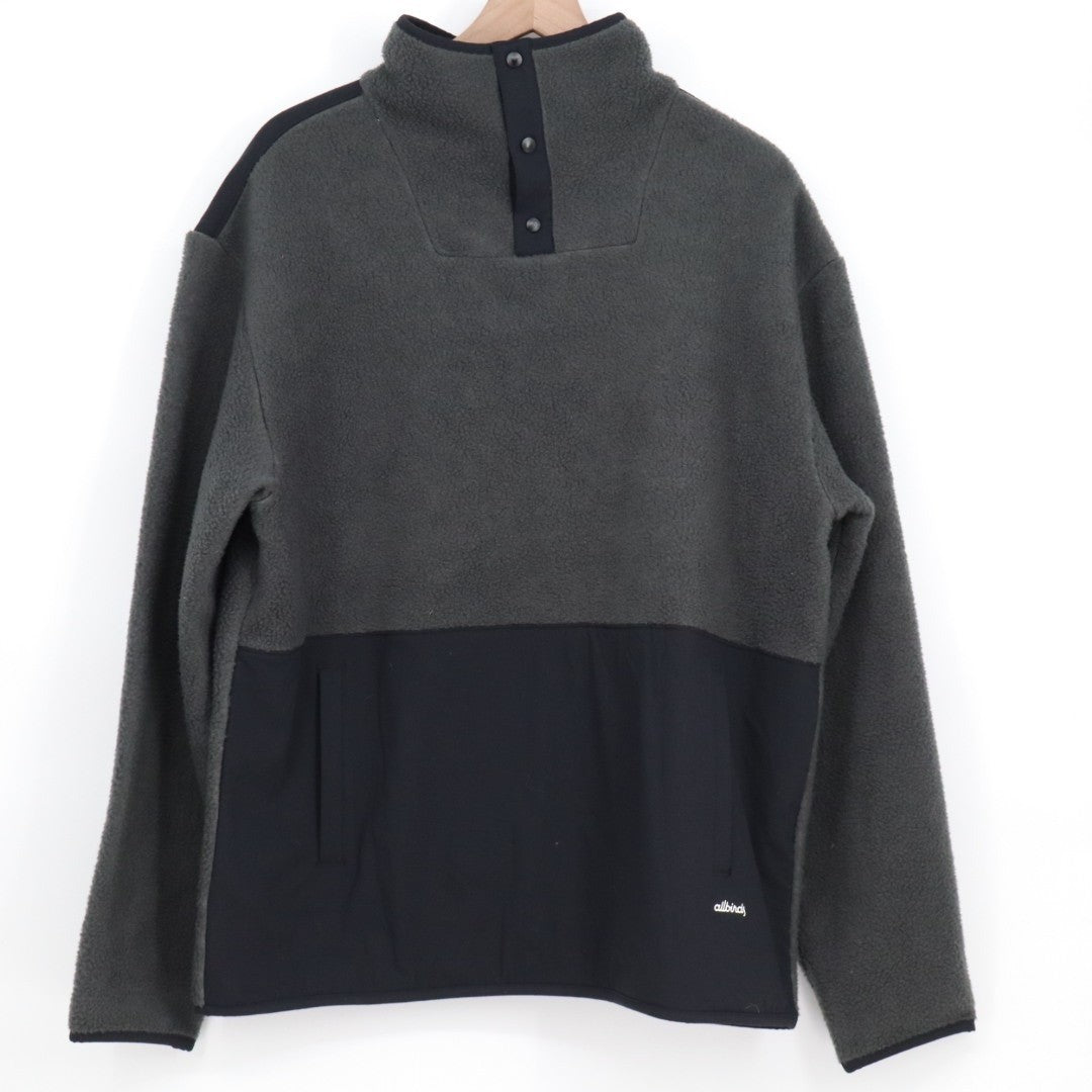 Allbirds Fluff Fleece Jacket Mens Large Gray Blue Quarter Snap Outdoor Wear