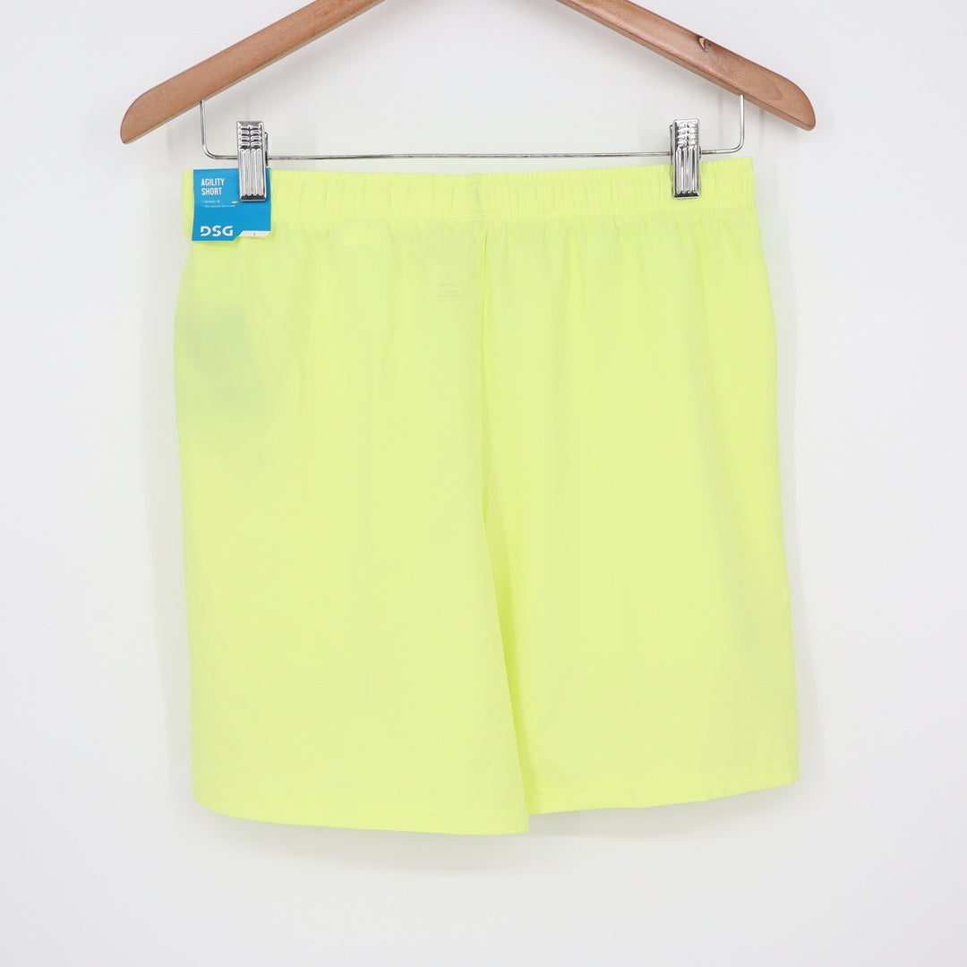 DSG Boys Agility Short Light Lime Neon Yellow Athletic Performance L 14-16 NEW