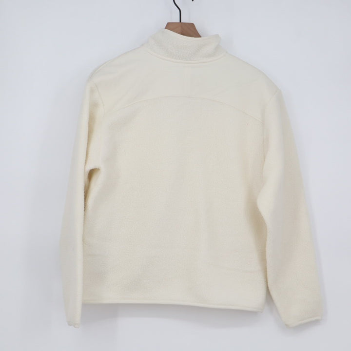 Allbirds Fluff Fleece Jacket Women Small White Pockets Cozy Quarter Snap Outdoor