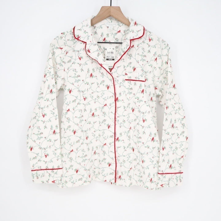 Charter Club Intimates Sleepshirt Womens PS White Floral Stretch Notch Collar