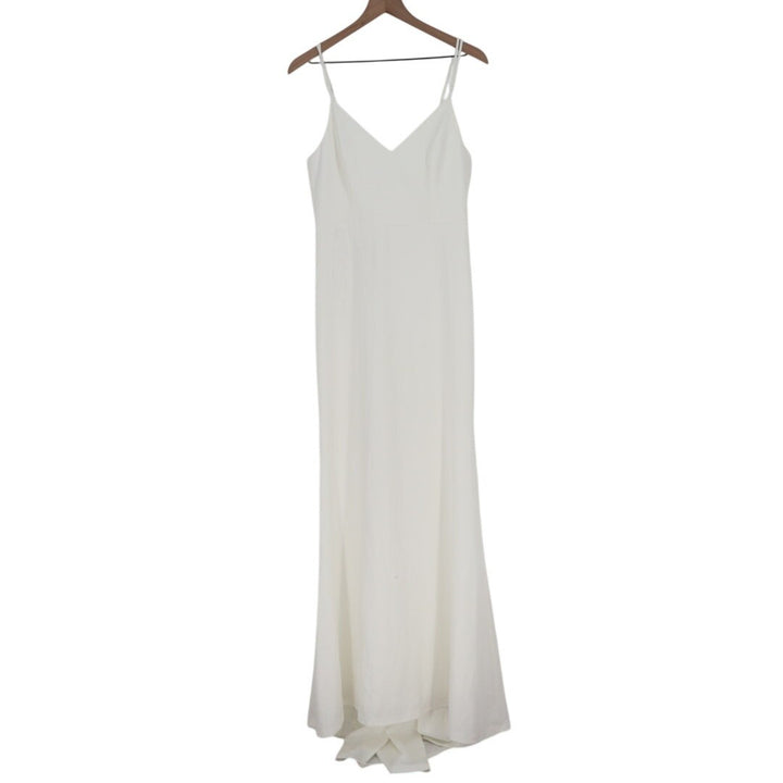 Lulus Feeling of Forever Maxi Dress Womens L White Back Button Spaghetti Strap