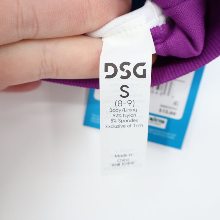 DSG Girls Momentum Seamless Sports Bra Vibrant Violet Purple White Size S 8-9