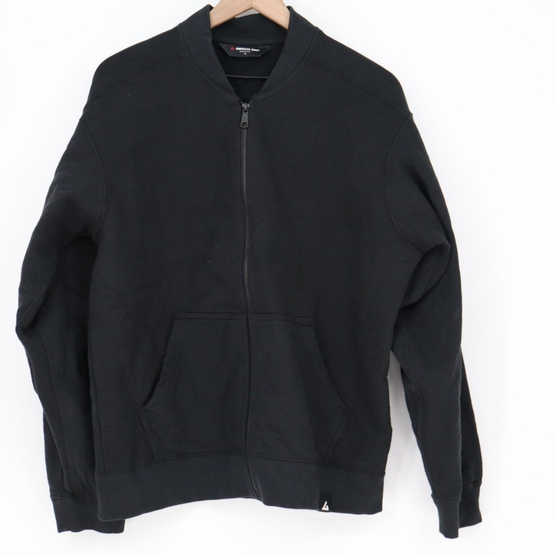 American Giant Bomber Jacket Mens M Black Cotton Full Zip Long Sleeve Outdoor