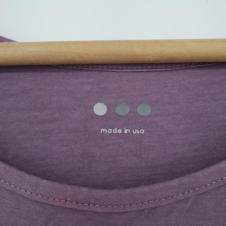 Three Dots T-Shirt Womens Small Purple Cotton Long Sleeve Round Neck Pullover