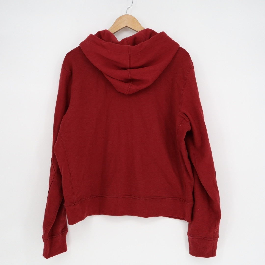American Giant Hoodie Womens Large Red Fleece Lined Kangaroo Pocket Full Zip
