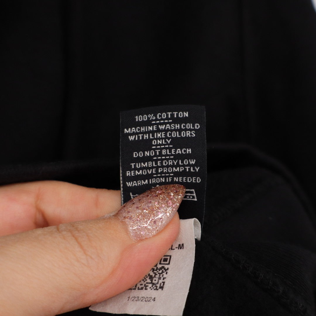 American Giant Hoodie Womens Medium Black Full Zip Cotton Lined Logo Casual