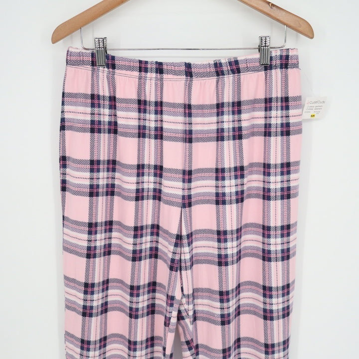 Cuddl Duds Pajama Pants Womens Medium Multi Plaid Tapered Leg Elastic Waist