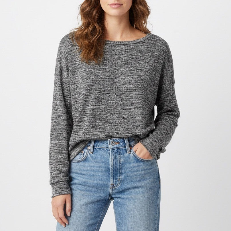 Old Navy Heathered Knit Long Sleeve Pullover Sweater Size S