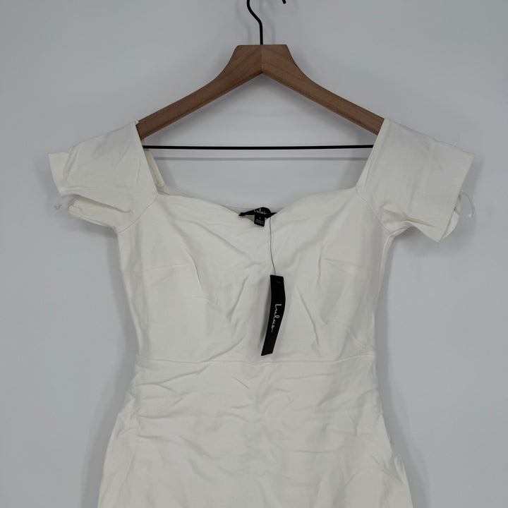 Lulus How Much I Care Ivory Off-The-Shoulder Midi Dress Size S