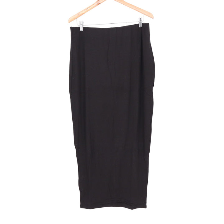 Naked Wardrobe Black Viscose Stretch Bodycon Maxi Skirt Plus Size 3X