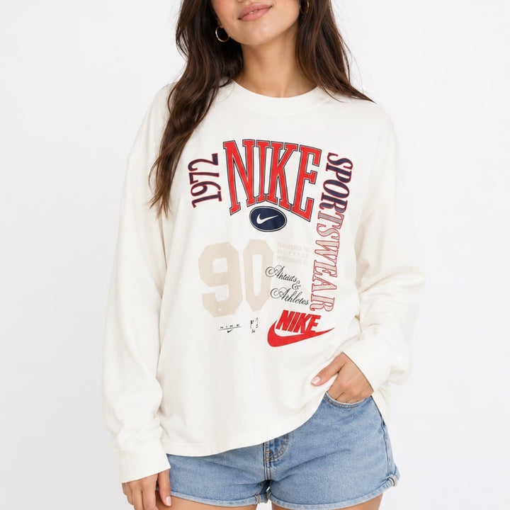 Nike Sportswear Phoenix Fleece Graphic Crewneck Sweatshirt Sail Mens M