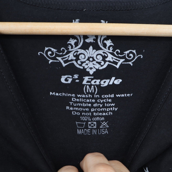 G3 Eagle Mens American Flag Tank Top Black Distressed Graphic USA Made Size M