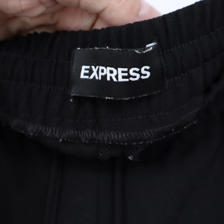Express Black Woven Jogger Pants Elastic Drawstring Waist Size Medium