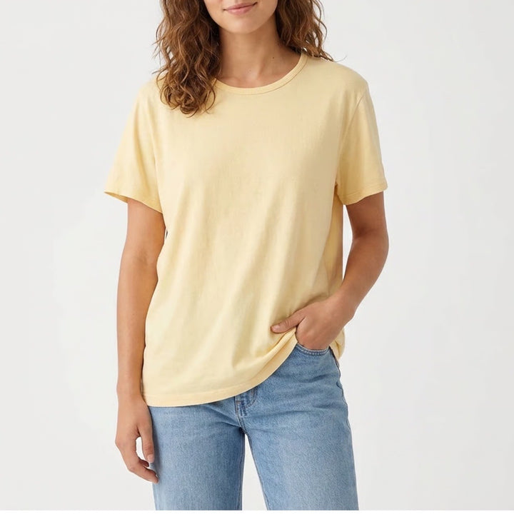 Just My Size Womens 5X Yellow Relaxed Fit Short Sleeve Scoop Neck T-Shirt