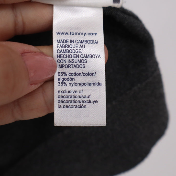 Tommy Hilfiger Mens XL V-Neck Sweater Charcoal Grey Cotton Blend