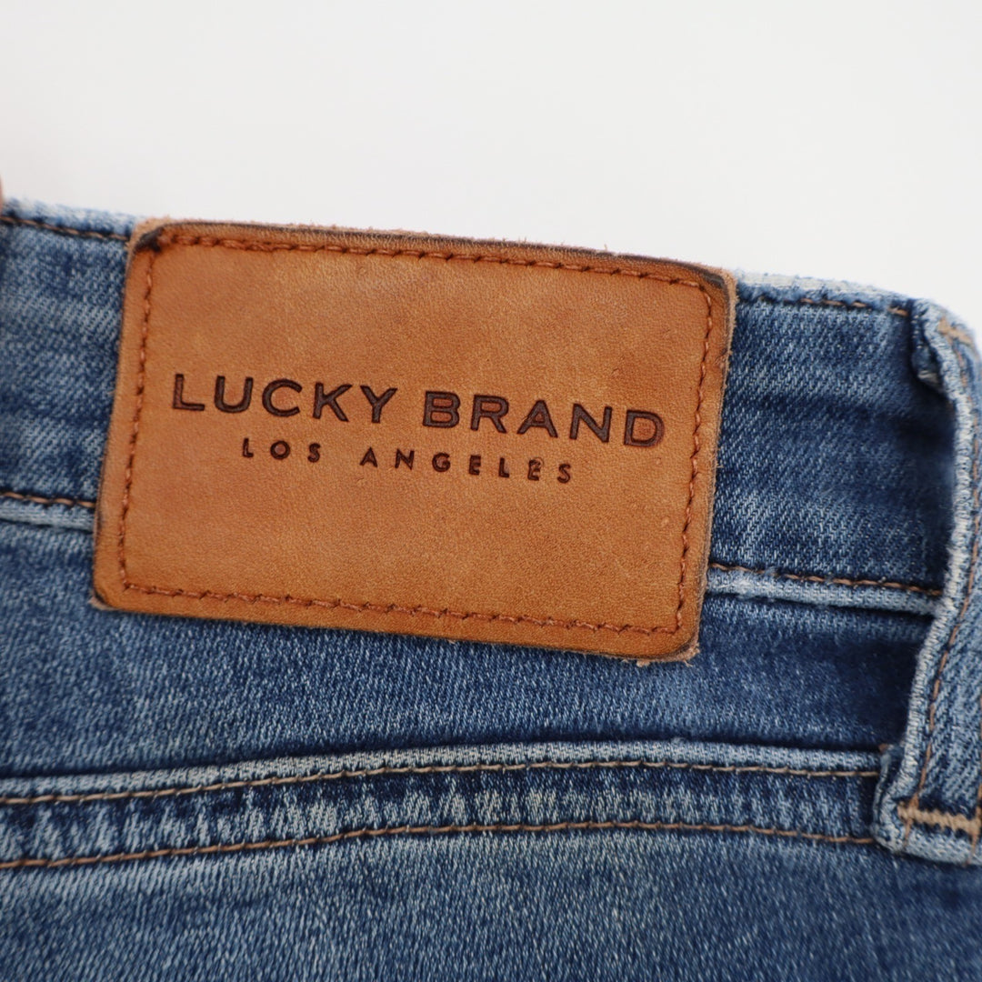 Lucky Brand Jeans Women's 8/29 Blue Denim Cotton Stretch Raw Hem Skinny Leg