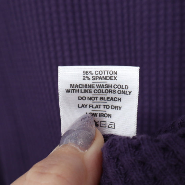 American Giant T-Shirt Mens Large Purple Cotton Waffle Knit Stretch Crew Neck