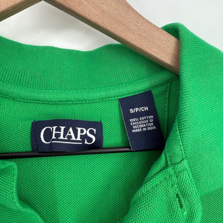 Chaps Mens Green Short Sleeve Polo Shirt Embroidered Logo Size S