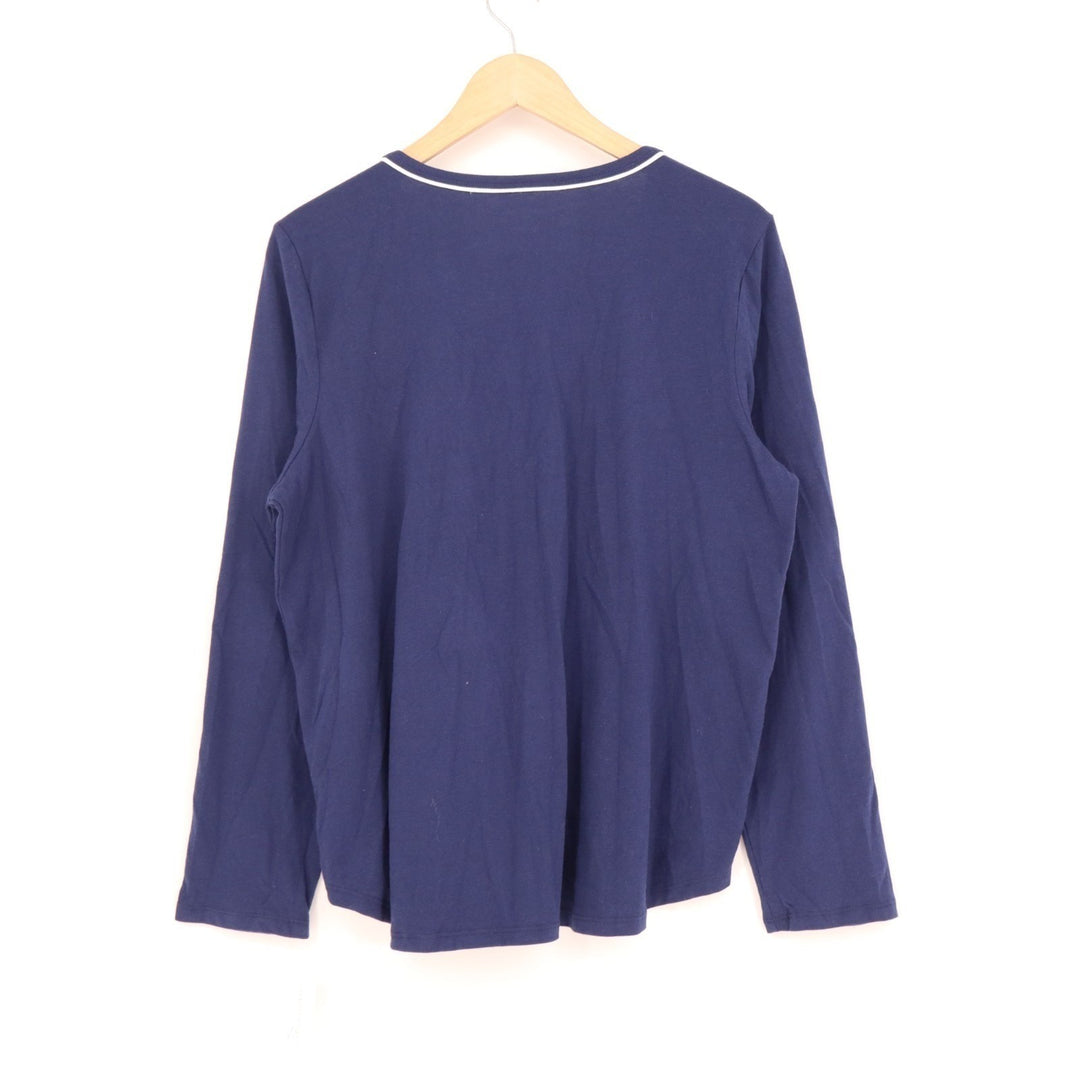 Charter Club Intimates Doorbuster Pajama Top Womens Large Navy Blue Sleepwear