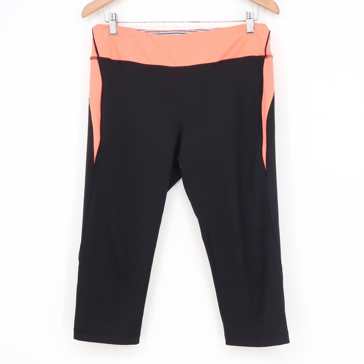 90 Degree by Reflex Womens XL Capri Leggings Black Coral Athletic Pants