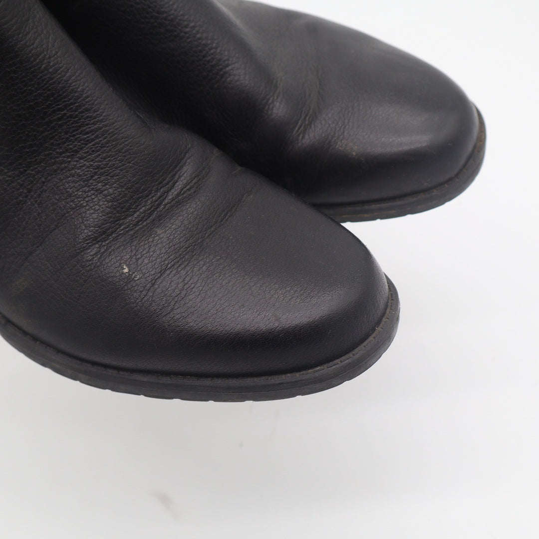 Anne Klein Aklaconte Black Leather Ankle Boots Womens 10M Block Heel