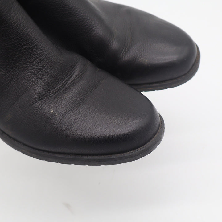 Anne Klein Aklaconte Black Leather Ankle Boots Womens 10M Block Heel