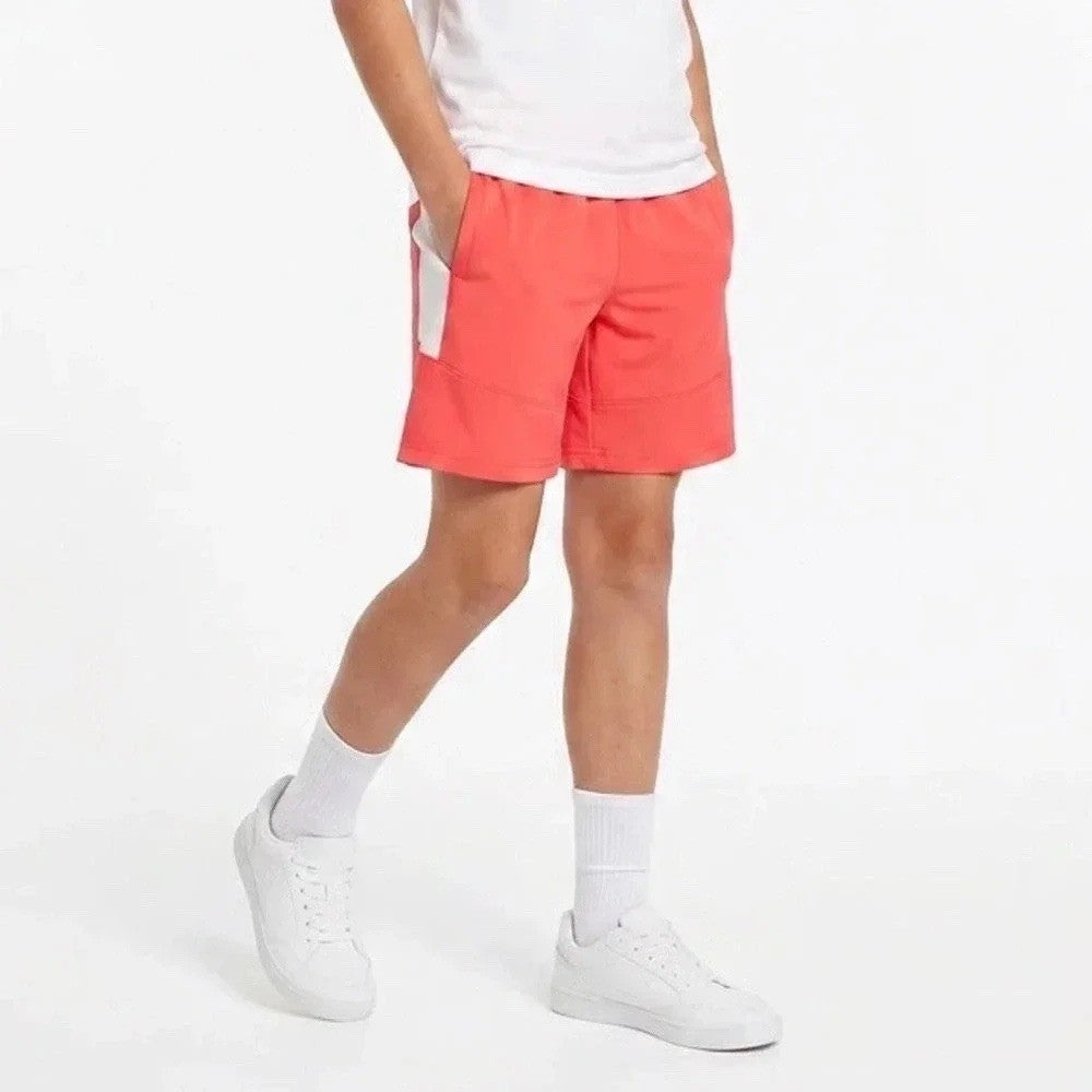 DSG Boys All Sport Shorts Cabana Coral White Moisture Wicking Size L 14-16 NEW