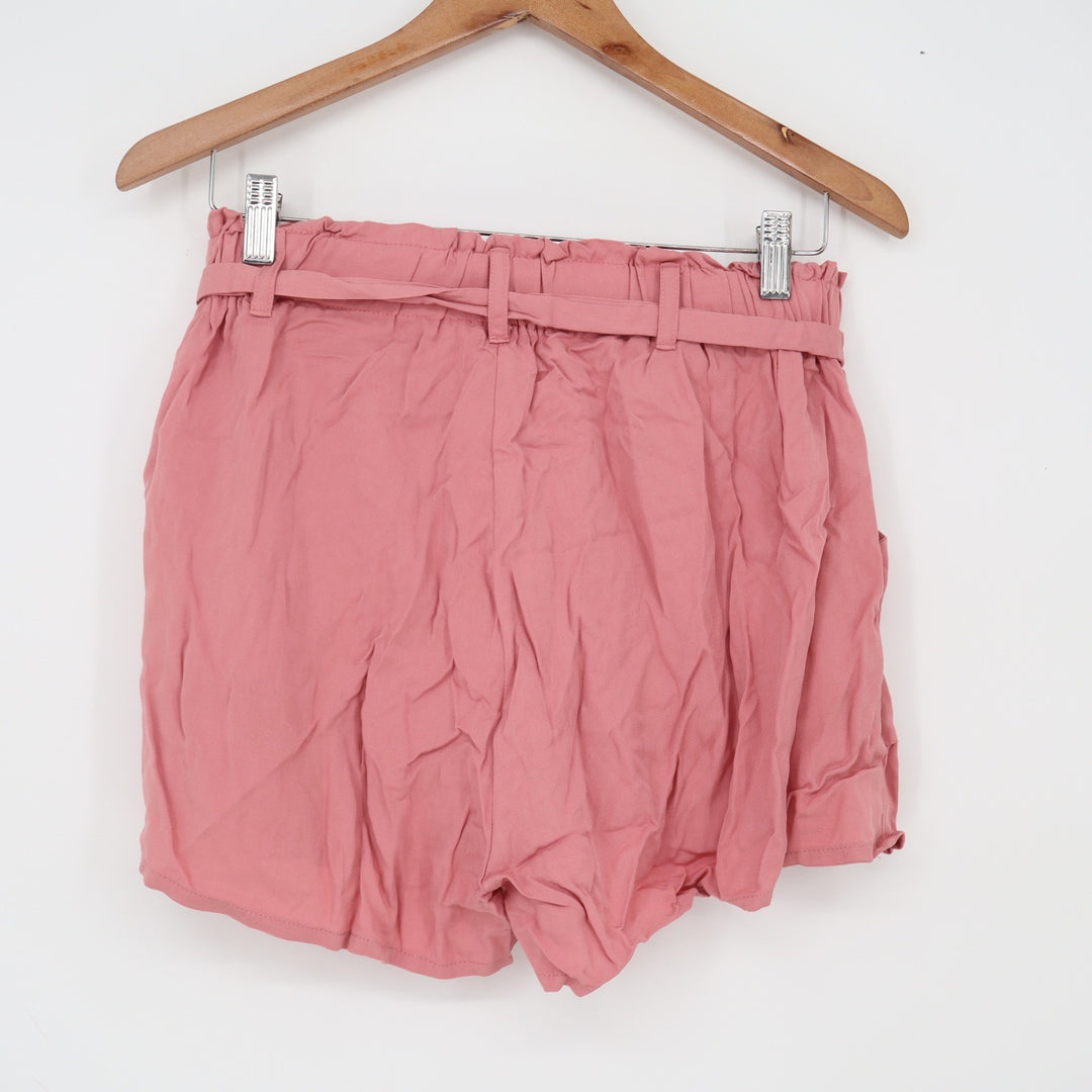 Shinestar Shorts Womens Medium Pink Paperbag Tie Waist Excellent