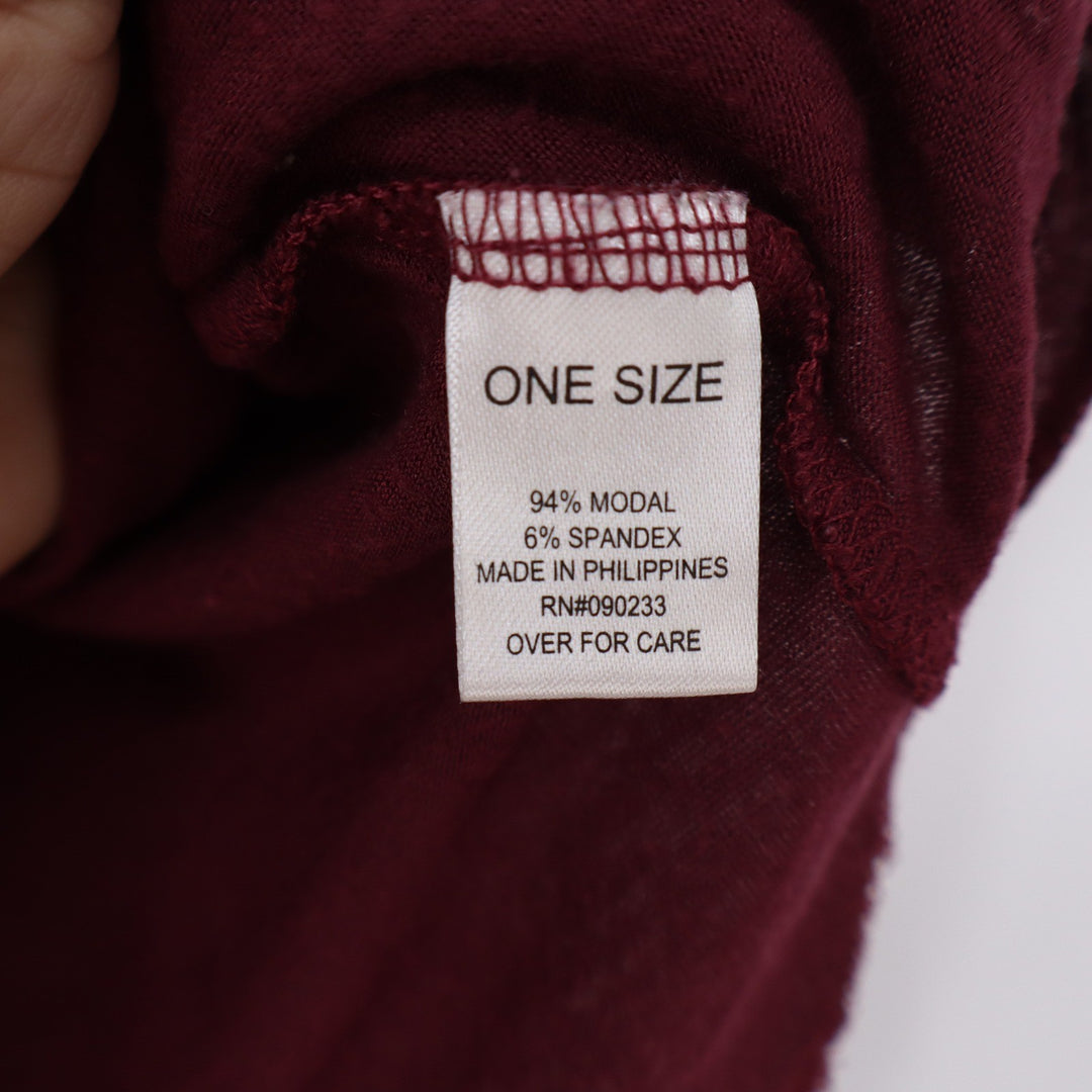 Brandy Melville Tank Top Womens OS Muscle Tee Burgundy Raw Hem Good