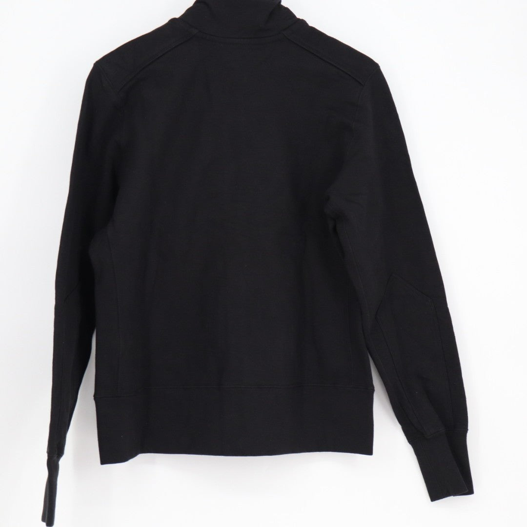 American Giant Moto Jacket Womens Large Black Full Zip Cotton Fleece Long Sleeve