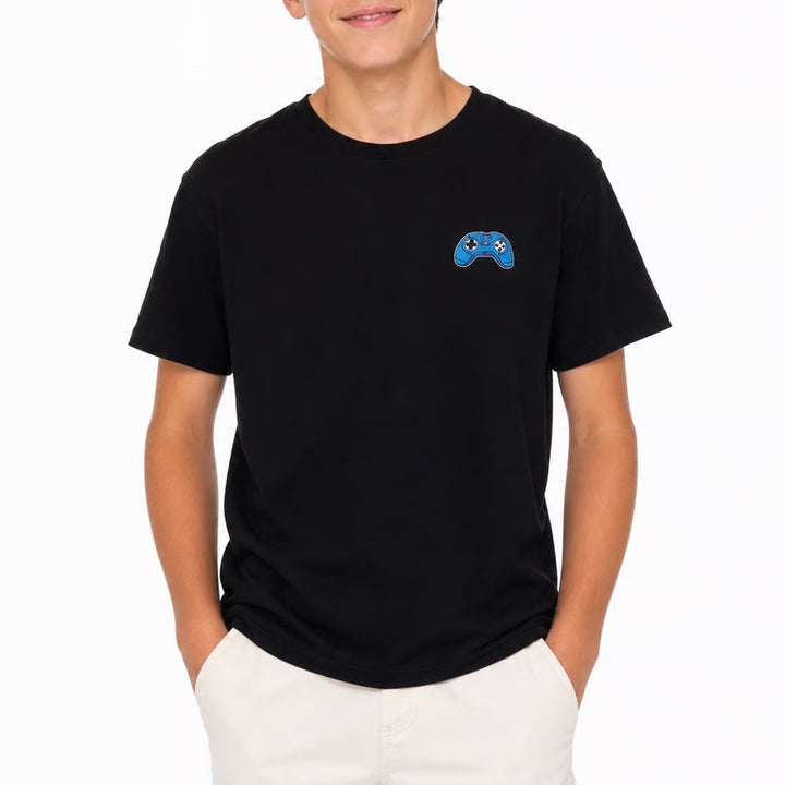 Old Navy Boys XL 14-16 Black Video Game Controller Graphic T-Shirt Short Sleeve