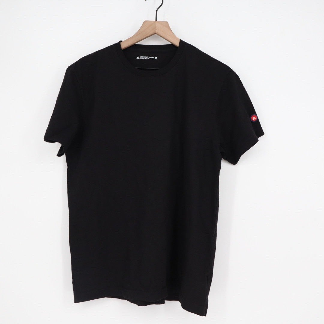 American Giant Mens Black Cotton Tee Size M Made in USA Short Sleeve Basic Tee